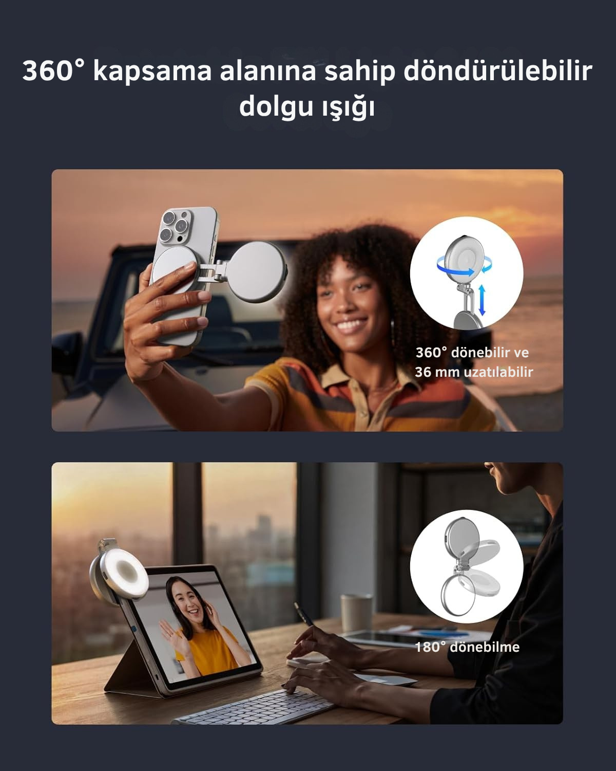 Manyetik Selfie Halka Işığı